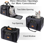 Ultimate Airline-Approved Portable Cat Carrier - Soft-Sided Travel Bag for Cats & Small Dogs with Shoulder Strap, Removable Mat, and Pet Bowl
