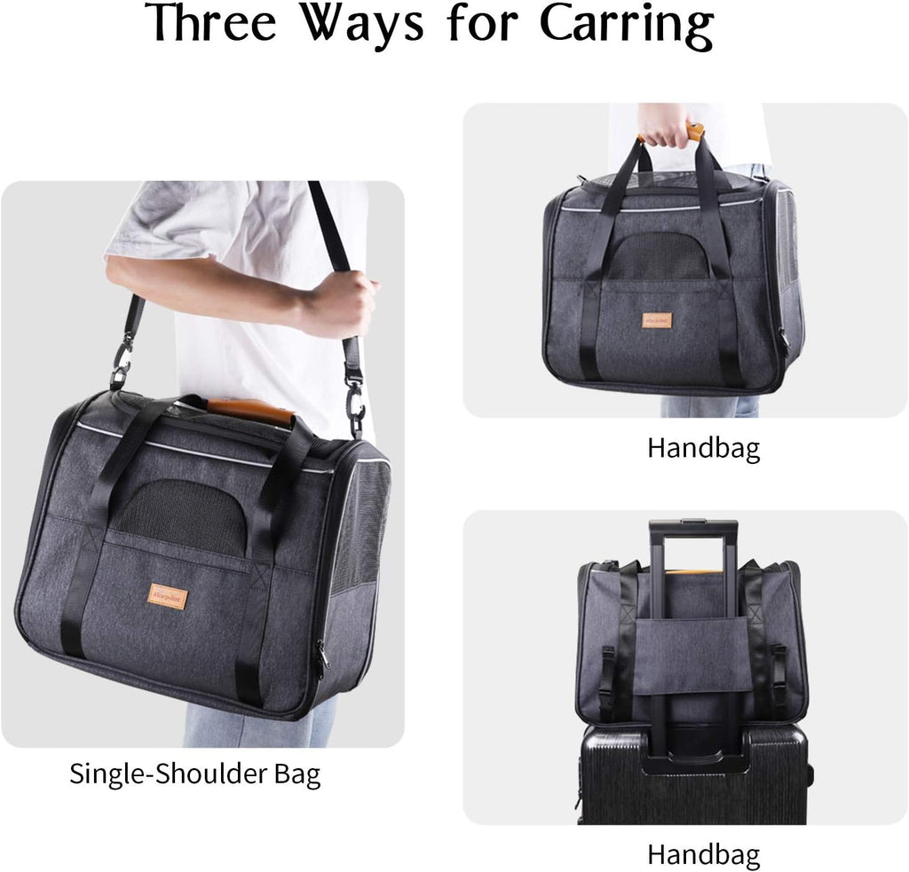 Ultimate Airline-Approved Portable Cat Carrier - Soft-Sided Travel Bag for Cats & Small Dogs with Shoulder Strap, Removable Mat, and Pet Bowl