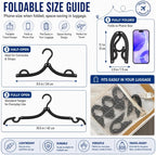 12Pcs Foldable Clothes Hangers for Traveling Black