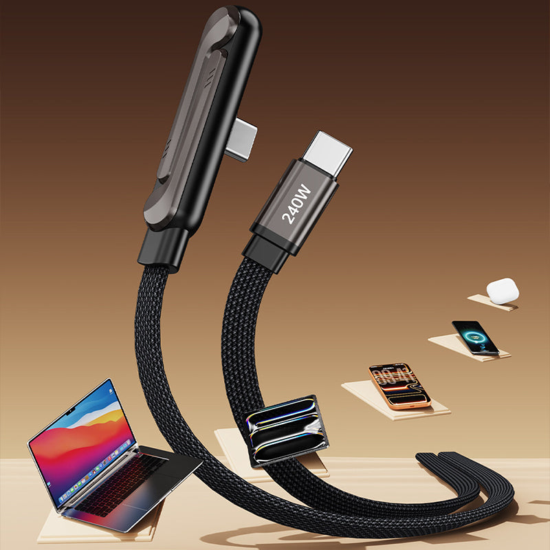240W USB C to C Fast Charging Cable 1.5M Foldable Phone Stand Holder