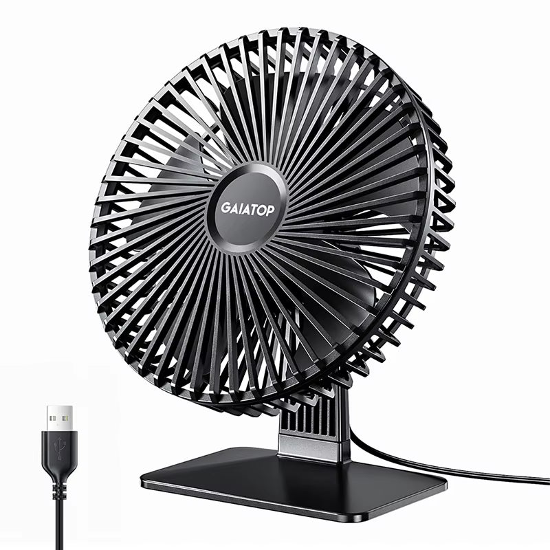 Portable USB Desk Fan with 90° Adjustable Cooling, Ultra-Quiet Operation, and 3 Speed Settings for Home and Office Use