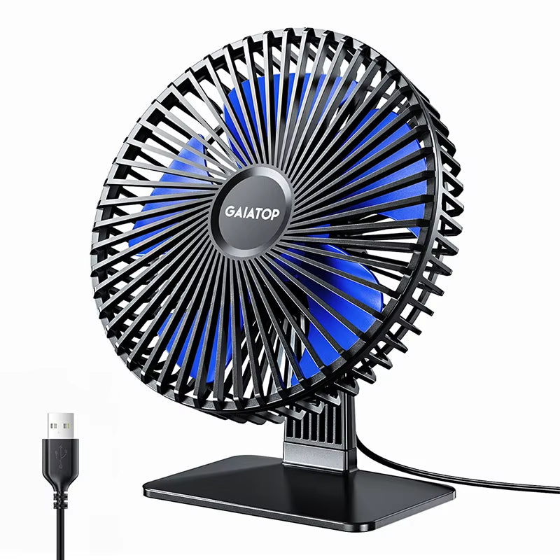 Portable USB Desk Fan with 90° Adjustable Cooling, Ultra-Quiet Operation, and 3 Speed Settings for Home and Office Use