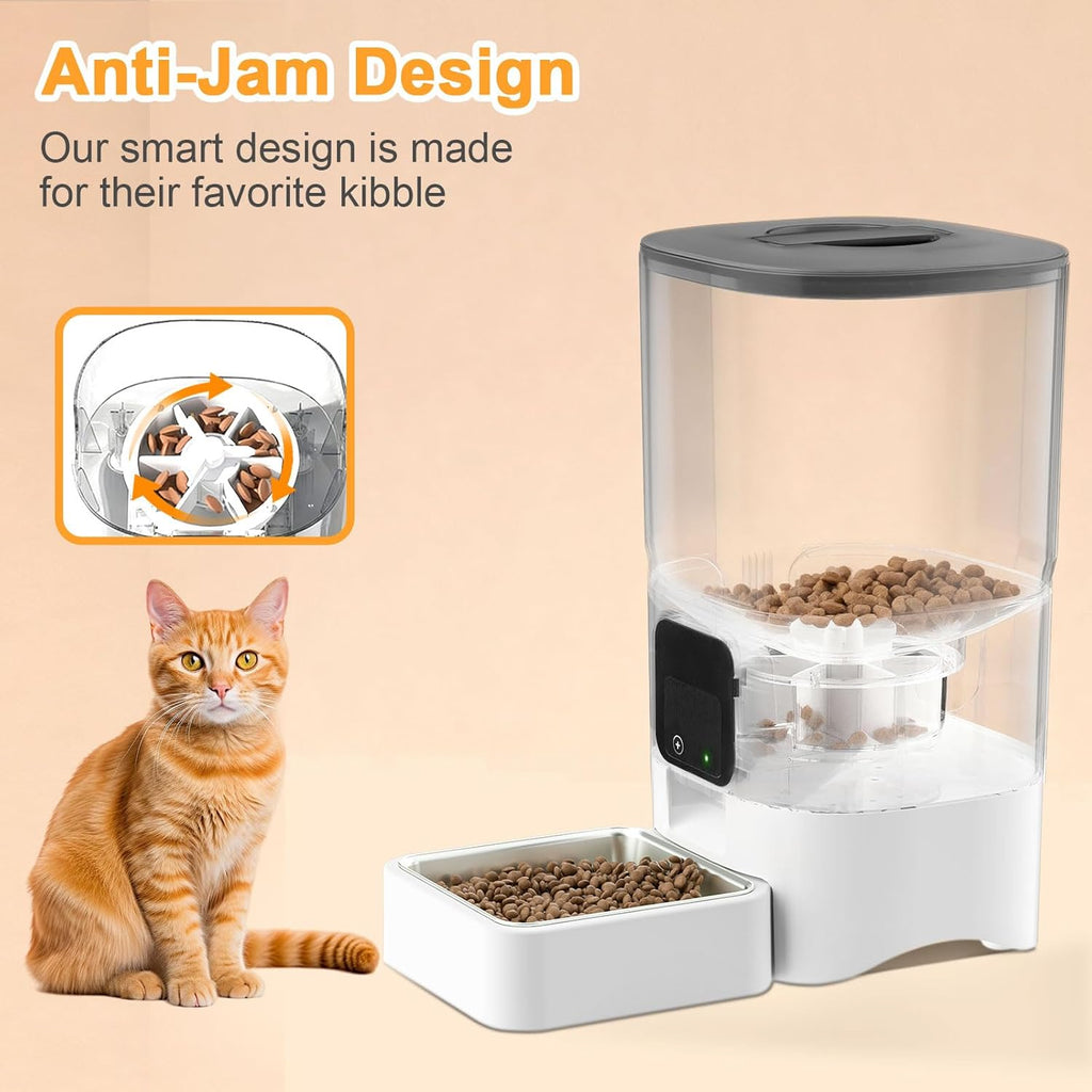 Smart 6L Wi-Fi Pet Feeder with APP Control, Dual Power & Anti-Clog System - Perfect for Cats and Dogs!