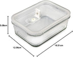 [5-Pack] Food Prep & Storage Glass Containers with Lids - Airtight Glass Meal Prep Containers Reusable (880 Millilitres - 1 Compartment)