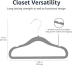 Velvet Non-Slip Clothes Hangers for Babies and Toddlers  Kids, 29.5Cm (11.6Inch), Pack of 30 Pieces, Blue