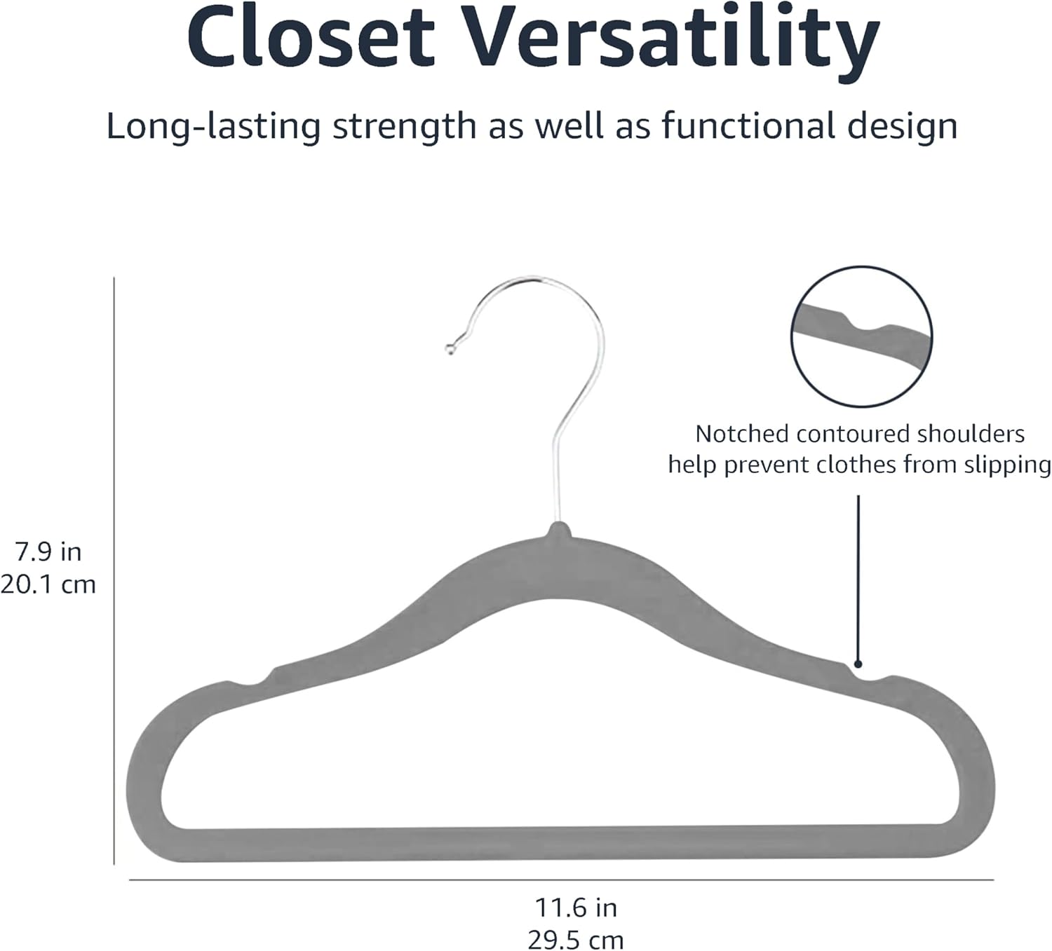 Velvet Non-Slip Clothes Hangers for Babies and Toddlers  Kids, 29.5Cm (11.6Inch), Pack of 30 Pieces, Blue