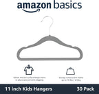 Velvet Non-Slip Clothes Hangers for Babies and Toddlers  Kids, 29.5Cm (11.6Inch), Pack of 30 Pieces, Blue