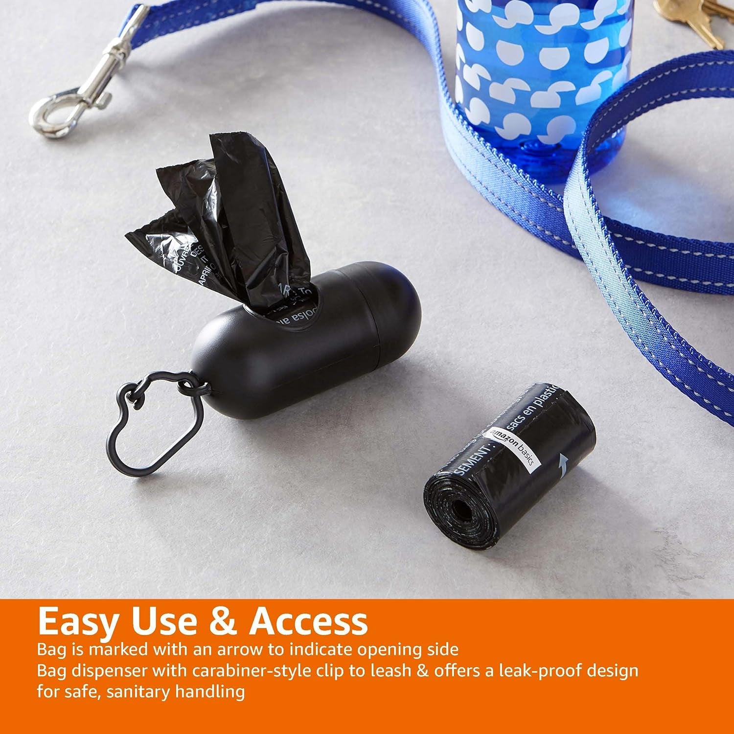 Eco-Friendly Dog Poop Bags with Dispenser & Leash Clip - 300 Unscented Bags (20 Packs of 15)
