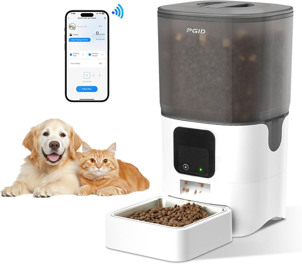 Smart 6L Wi-Fi Pet Feeder with APP Control, Dual Power & Anti-Clog System - Perfect for Cats and Dogs!