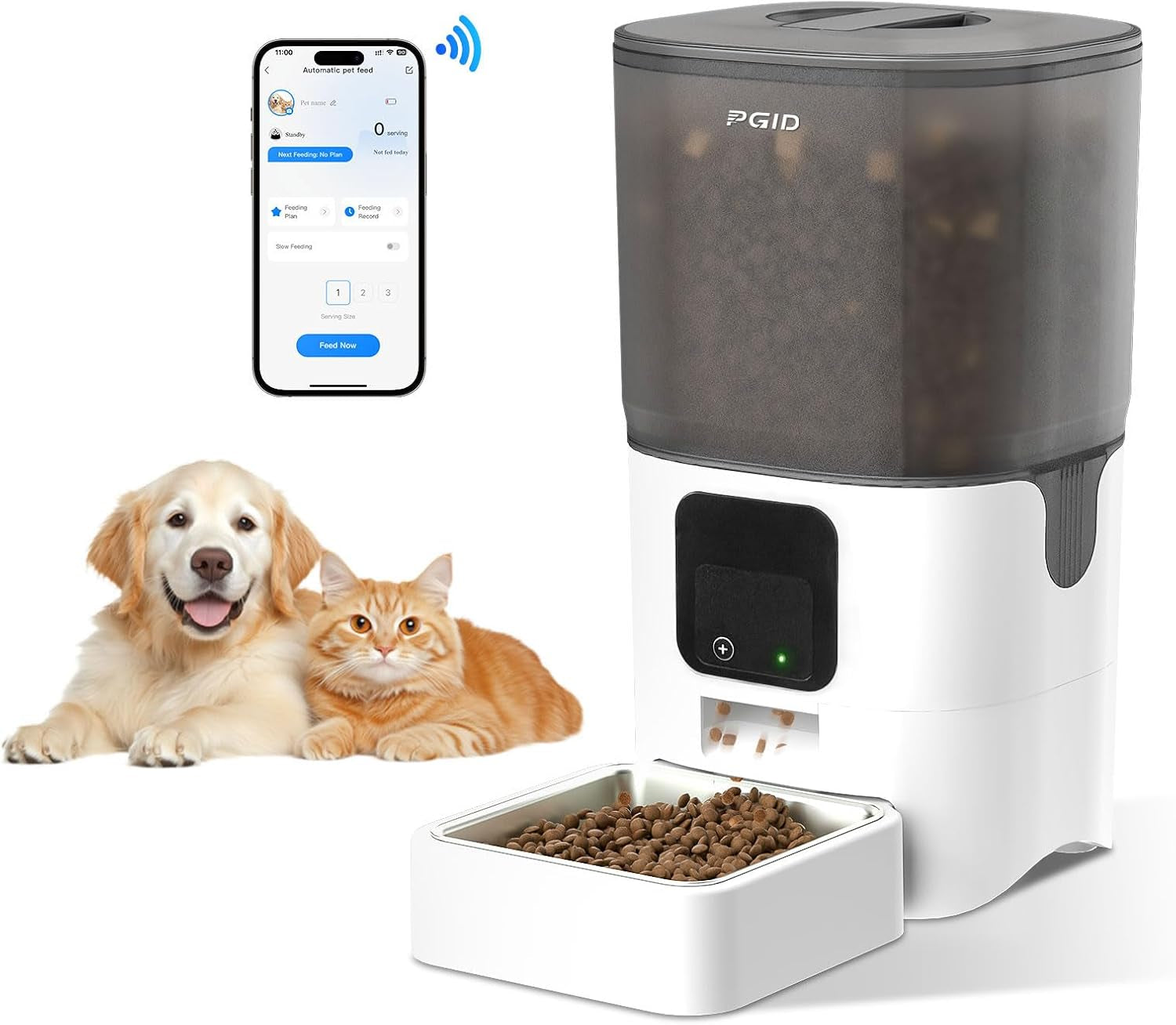 Smart 6L Wi-Fi Pet Feeder with APP Control, Dual Power & Anti-Clog System - Perfect for Cats and Dogs!