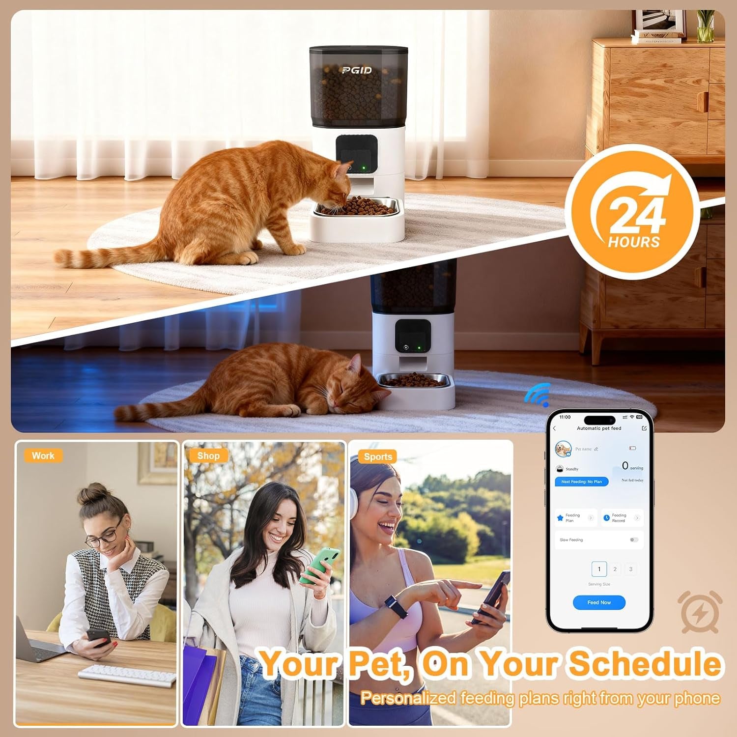 Smart 6L Wi-Fi Pet Feeder with APP Control, Dual Power & Anti-Clog System - Perfect for Cats and Dogs!