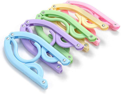 10 Pcs Plastic Travel Hangers - Portable Foldable Clothes Drying Rack for Travel