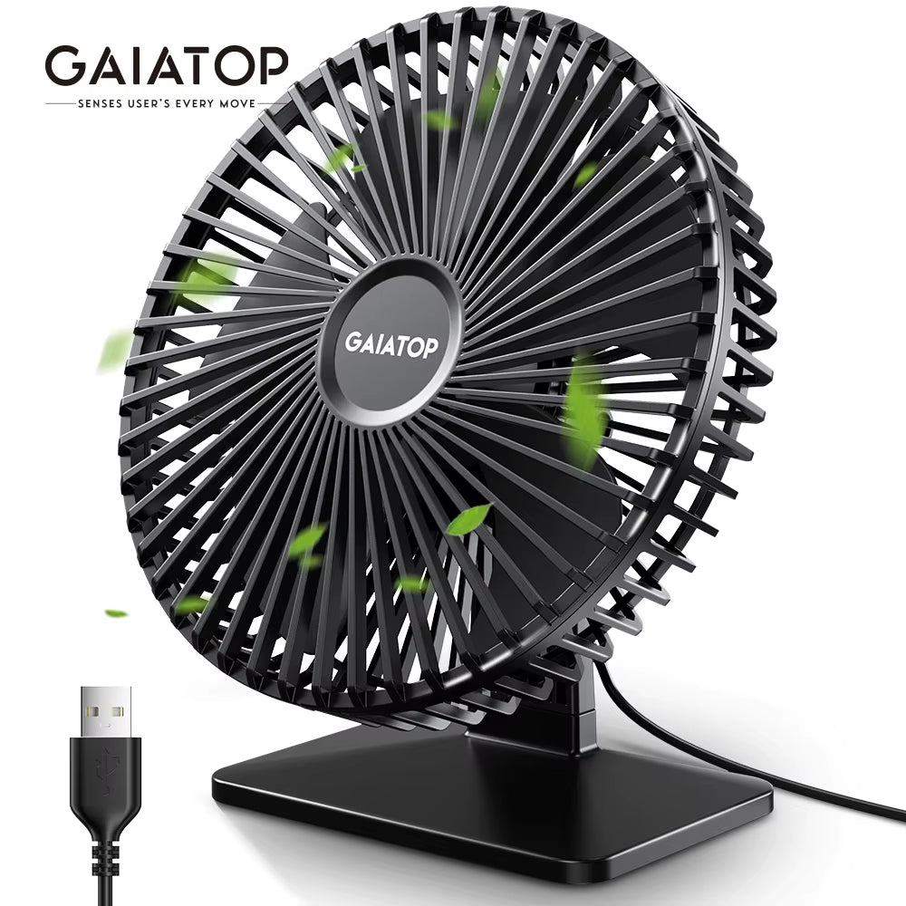 Portable USB Desk Fan with 90° Adjustable Cooling, Ultra-Quiet Operation, and 3 Speed Settings for Home and Office Use