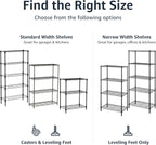 4-Shelf Storage Unit with Height Adjustable Shelves and Levelling Feet, 640 Kg Max Weight, Black, 35.6 Cm D X 91.4 Cm W X 137.1 Cm H