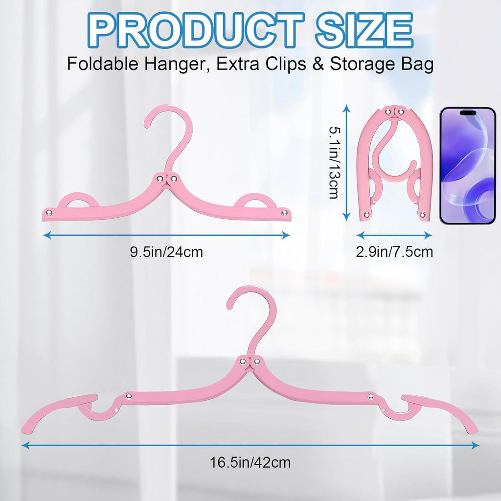10 Pcs Plastic Travel Hangers - Portable Foldable Clothes Drying Rack for Travel