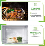 [5-Pack] Food Prep & Storage Glass Containers with Lids - Airtight Glass Meal Prep Containers Reusable (880 Millilitres - 1 Compartment)