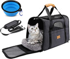 Ultimate Airline-Approved Portable Cat Carrier - Soft-Sided Travel Bag for Cats & Small Dogs with Shoulder Strap, Removable Mat, and Pet Bowl