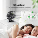Portable USB Desk Fan with 90° Adjustable Cooling, Ultra-Quiet Operation, and 3 Speed Settings for Home and Office Use