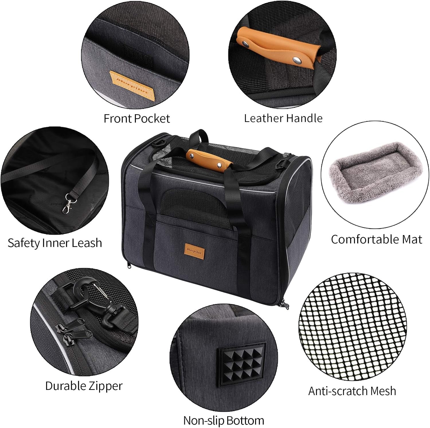 Ultimate Airline-Approved Portable Cat Carrier - Soft-Sided Travel Bag for Cats & Small Dogs with Shoulder Strap, Removable Mat, and Pet Bowl