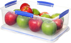 KLIP IT Food Storage Container | 7 L | Stackable & Airtight Fridge/Freezer Food Box with Lid | Bpa-Free Plastic | Blue Clips | 1 Count