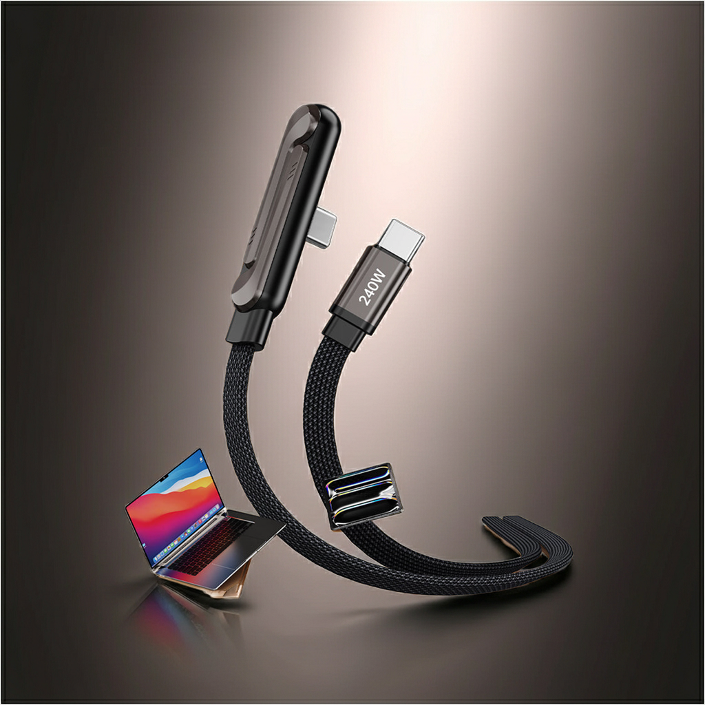 240W USB C to C Fast Charging Cable 1.5M Foldable Phone Stand Holder